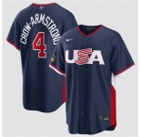 Men's USA Baseball #4 Crow-Armstrong Navy 2026 World Baseball Classic Road Stadium Stitched Jersey