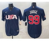 Men's USA Baseball #99 Aaron Judge 2023 Navy World Baseball Classic Stitched Jersey