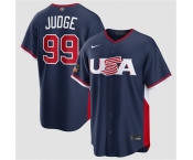 Men's USA Baseball #99 Aaron Judge Navy 2026 World Baseball Classic Road Stadium Stitched Jersey