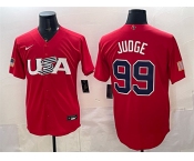 Men's USA Baseball #99 Aaron Judge Red World Baseball Classic Stitched Jersey