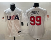 Men's USA Baseball #99 Aaron Judge White World Baseball Classic Stitched Jersey