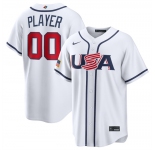 Men's USA Baseball ACTIVE PLAYER Custom White 2026 World Baseball Classic Home Stadium Stitched Jersey