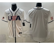 Men's USA Baseball Blank White 2026 World Baseball Classic Home Stadium Stitched Jersey