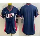 Women's USA Blank Navy 2026 World Baseball Classic Cool Base Jersey
