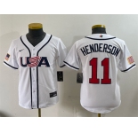 Youth USA Baseball #11 Gunnar Henderson White 2026 World Baseball Classic Home Stadium Stitched Baseball Jersey