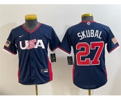Youth USA Baseball #27 Tarik Skubal Navy 2026 World Baseball Classic Stadium Stitched Baseball Jersey