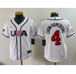 Youth USA Baseball #4 Pete Crow-Armstrong White 2026 World Baseball Classic Home Stadium Stitched Baseball Jersey