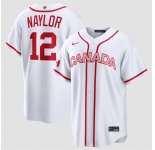Men's Canada Baseball #12 Josh Naylor White 2026 World Baseball Classic Home Stadium Stitched Jersey