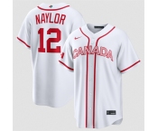 Men's Canada Baseball #12 Josh Naylor White 2026 World Baseball Classic Home Stadium Stitched Jersey
