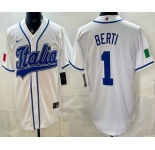 Men's Italy #1 Jonathon Berti White 2026 World Baseball Classic Cool Base Jersey