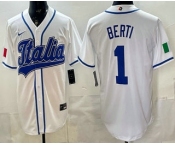 Men's Italy #1 Jonathon Berti White 2026 World Baseball Classic Cool Base Jersey