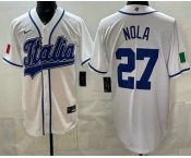Men's Italy #27 Aaron Nola White 2026 World Baseball Classic Cool Base Jersey