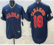 Men's Japan #18 Yoshinobu Yamamoto Navy 2026 World Baseball Classic Cool Base Jersey