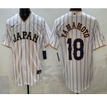 Men's Japan #18 Yoshinobu Yamamoto White 2026 World Baseball Classic Cool Base Jersey