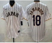 Men's Japan #18 Yoshinobu Yamamoto White 2026 World Baseball Classic Cool Base Jersey