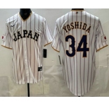 Men's Japan #34 Masataka Yoshida White 2026 World Baseball Classic Cool Base Jersey