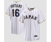Men's Japan Baseball #16 Shohei Ohtani White 2026 World Baseball Classic Home Stadium Stitched Jersey