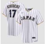 Men's Japan Baseball #17 Yusei Kikuchi White 2026 World Baseball Classic Home Stadium Stitched Jersey