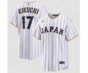 Men's Japan Baseball #17 Yusei Kikuchi White 2026 World Baseball Classic Home Stadium Stitched Jersey
