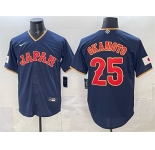 Men's Japan Baseball #25 Kazuma Okamoto Navy 2026 World Baseball Classic Road Stadium Stitched Jersey