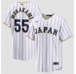 Men's Japan Baseball #55 Munetaka Murakami White 2026 World Baseball Classic Home Stadium Stitched Jersey