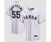 Men's Japan Baseball #55 Munetaka Murakami White 2026 World Baseball Classic Home Stadium Stitched Jersey