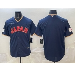 Men's Japan Baseball Blank Navy 2026 World Baseball Classic Road Stadium Stitched Jersey