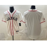 Men's Japan Baseball Blank White 2026 World Baseball Classic Home Stadium Stitched Jersey