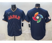 Men's Japan Baseball Team Big Logo Navy 2026 World Baseball Classic Road Stadium Stitched Jersey