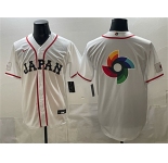 Men's Japan Baseball Team Big Logo White 2026 World Baseball Classic Home Stadium Stitched Jersey