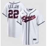 Men's Korea Baseball #22 Jung Hoo Lee White 2026 World Baseball Classic Home Stadium Stitched Jersey
