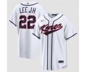 Men's Korea Baseball #22 Jung Hoo Lee White 2026 World Baseball Classic Home Stadium Stitched Jersey