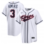 Men's Korea Baseball #3 Hyeseong Kim White 2026 World Baseball Classic Home Stadium Stitched Jersey
