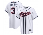 Men's Korea Baseball #3 Hyeseong Kim White 2026 World Baseball Classic Home Stadium Stitched Jersey