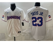Men's Dominican Republic Baseball #23 Fernando Tatis Jr. White World Baseball Classic Stitched Jersey
