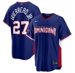 Men's Dominican Republic Baseball #27 Vladimir Guerrero Jr. Navy 2026 World Baseball Classic Road Stadium Stitched Jersey