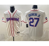 Men's Dominican Republic Baseball #27 Vladimir Guerrero Jr. White 2026 World Baseball Classic Home Stadium Stitched Jersey