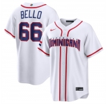 Men's Dominican Republic Baseball #66 Brayan Bello White 2026 World Baseball Classic Home Stadium Stitched Jersey