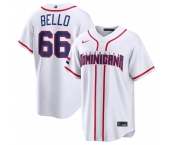 Men's Dominican Republic Baseball #66 Brayan Bello White 2026 World Baseball Classic Home Stadium Stitched Jersey