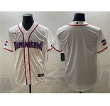 Men's Dominican Republic Baseball Blank White 2026 World Baseball Classic Home Stadium Stitched Jersey