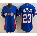 Women's Dominican #23 Fernando Tatis Jr Blue 2026 World Baseball Classic Cool Base Jersey