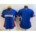 Women's Dominican Republic Baseball Blank Royal 2026 World Baseball Classic Road Stadium Stitched Baseball Jersey