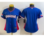 Women's Dominican Republic Baseball Blank Royal 2026 World Baseball Classic Road Stadium Stitched Baseball Jersey