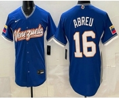 Men's Venezuela #16 Wilyer Abreu Blue 2026 World Baseball Classic Cool Base Jersey