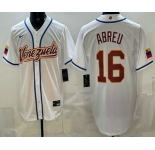 Men's Venezuela #16 Wilyer Abreu White 2026 World Baseball Classic Cool Base Jersey