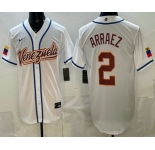 Men's Venezuela #2 Luis Arraez White 2026 World Baseball Classic Cool Base Jersey