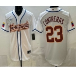 Men's Venezuela #23 William Contreras White 2026 World Baseball Classic Cool Base Jersey