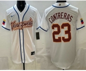 Men's Venezuela #23 William Contreras White 2026 World Baseball Classic Cool Base Jersey