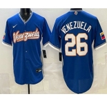 Men's Venezuela #26 Campeones Blue 2026 World Baseball Classic Cool Base Jersey