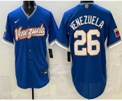 Men's Venezuela #26 Campeones Blue 2026 World Baseball Classic Cool Base Jersey